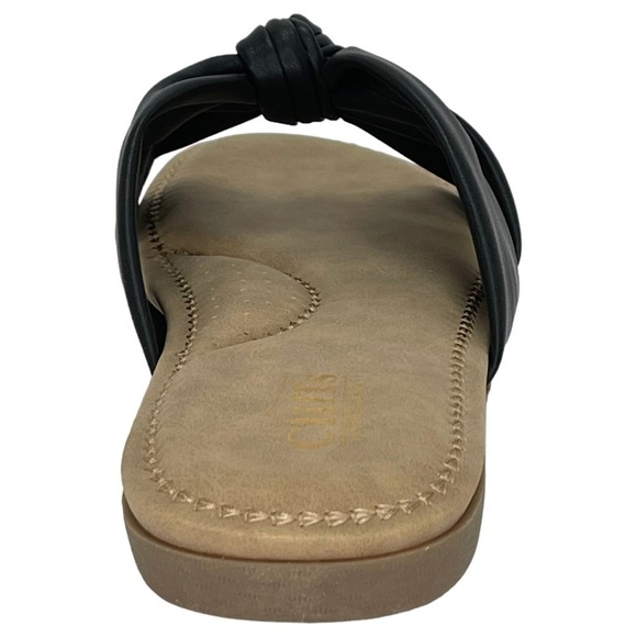 Cliffs White Mountain Favorite Black Faux Leather Womens Slide Sandals Size 10M - Picture 5 of 16